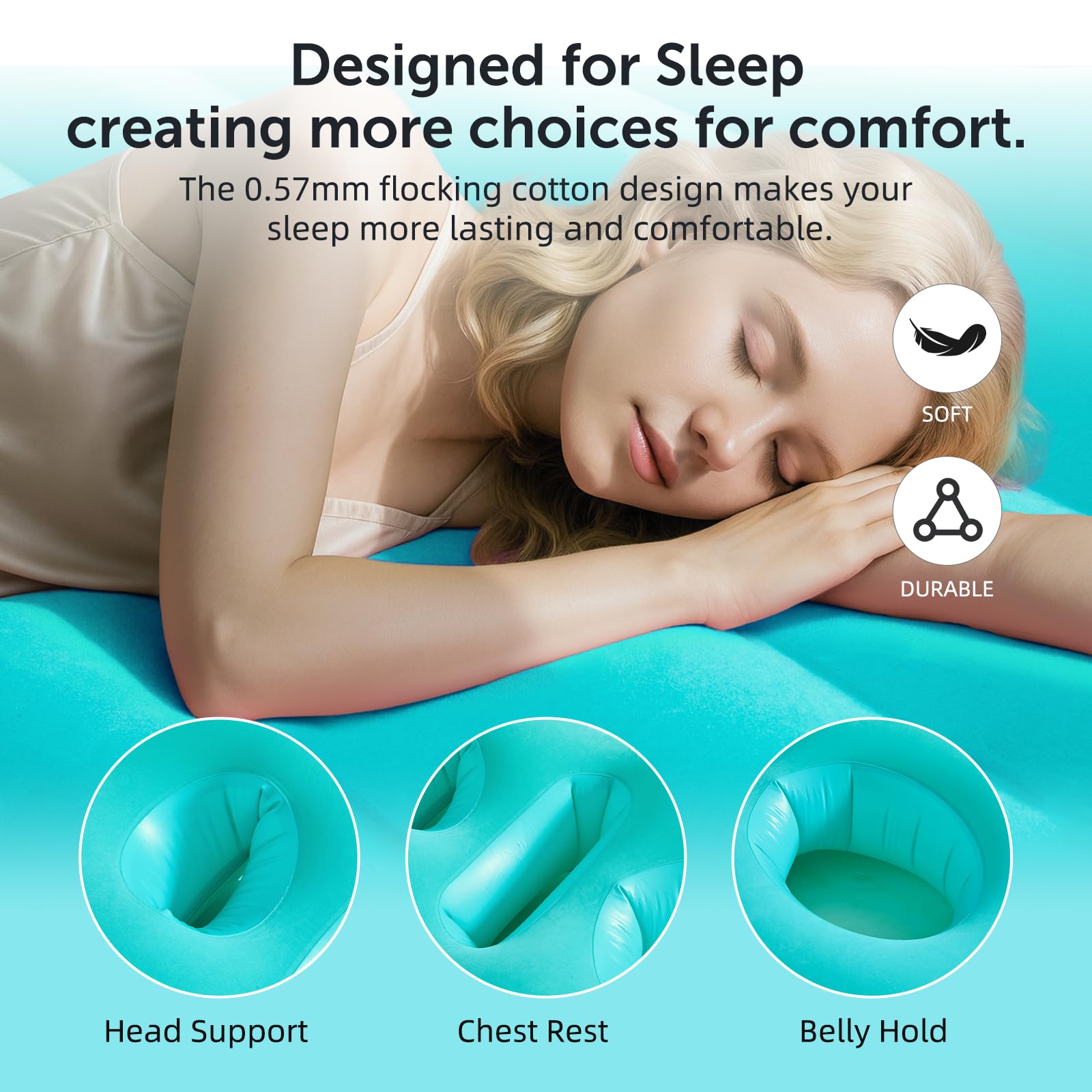 Neoflavie abdomen relief gap demonstrates gentle belly cradle