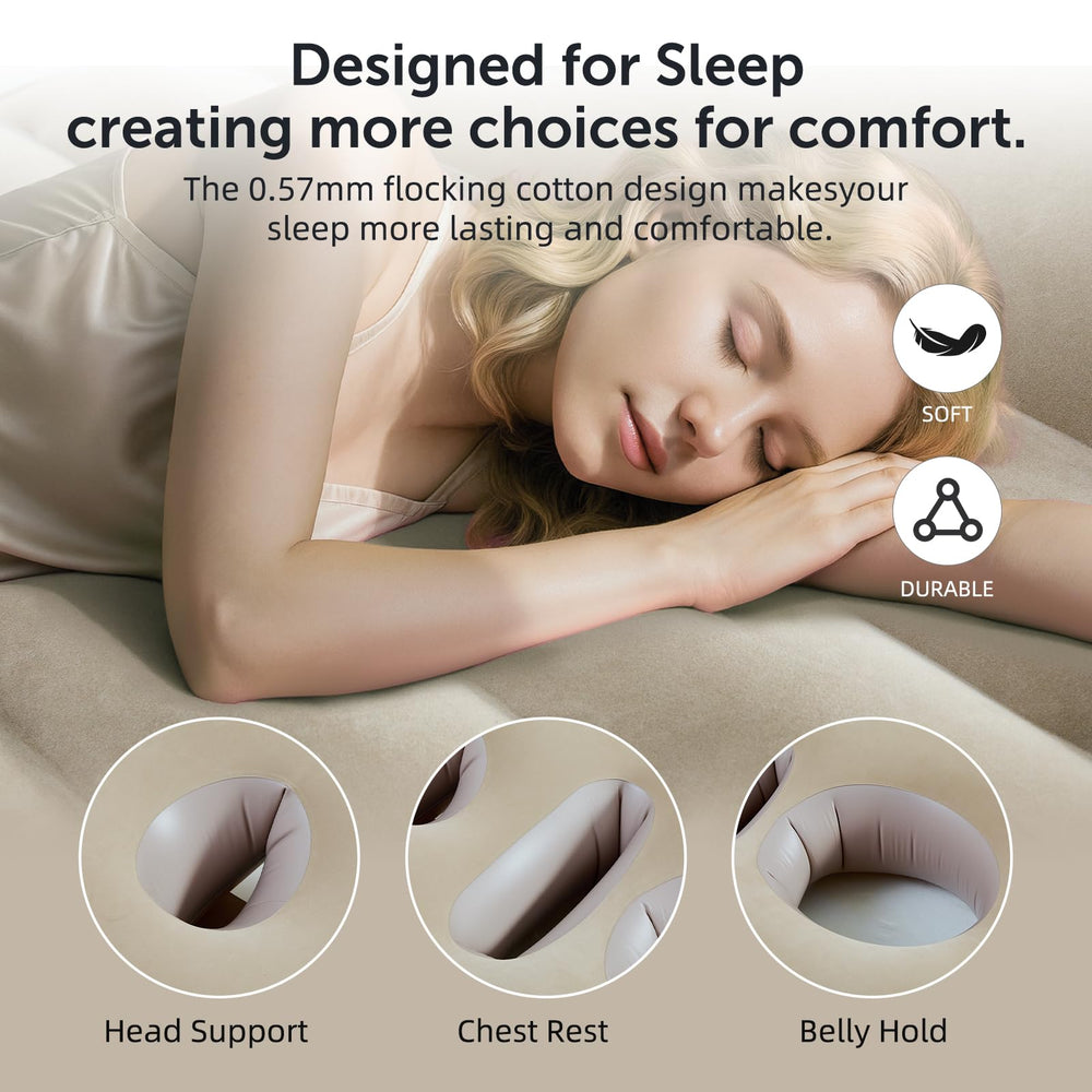 Neoflavie three-hole-design pillow enabling versatile lounging and full-body support
