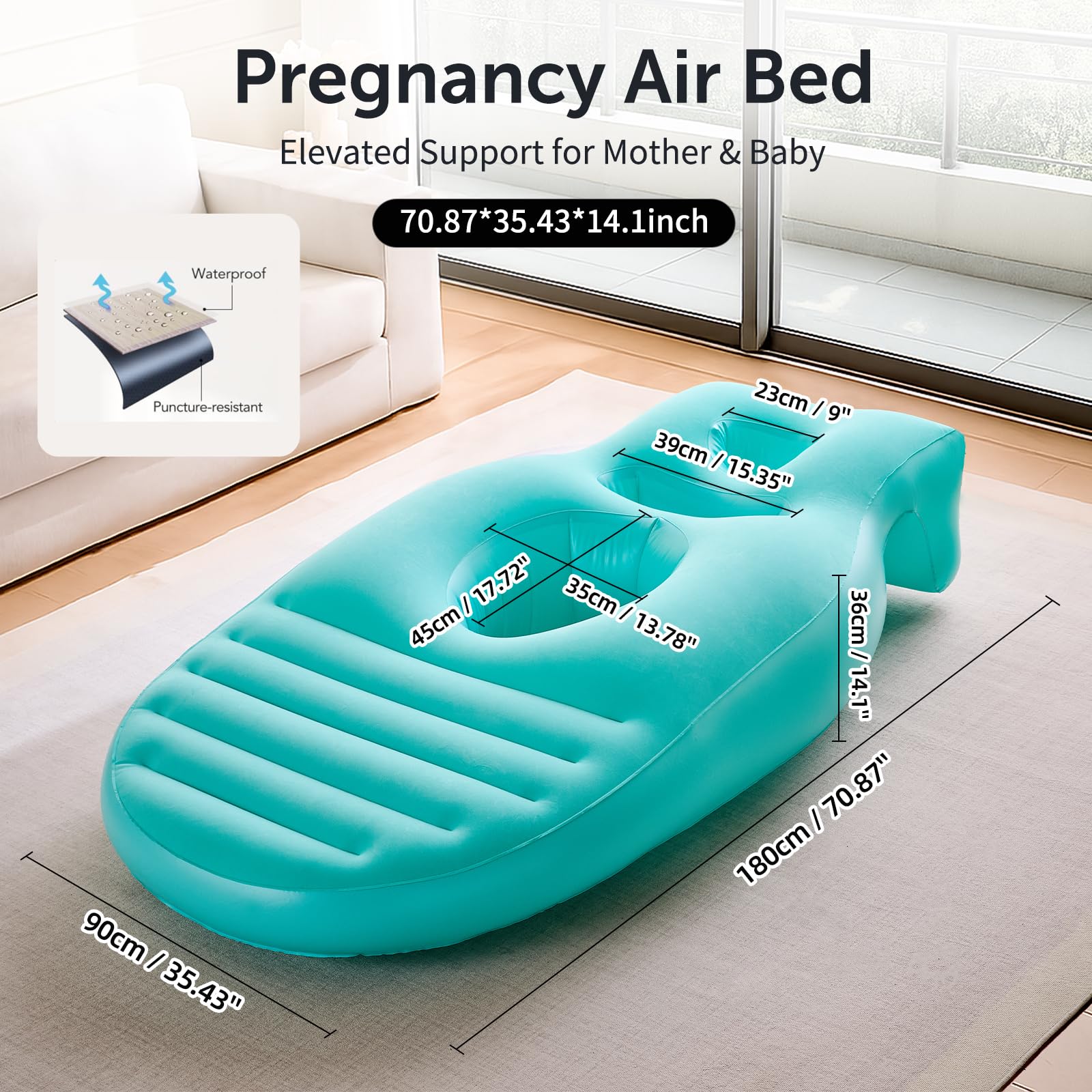 Neoflavie triple hole design highlighting belly head and arm support