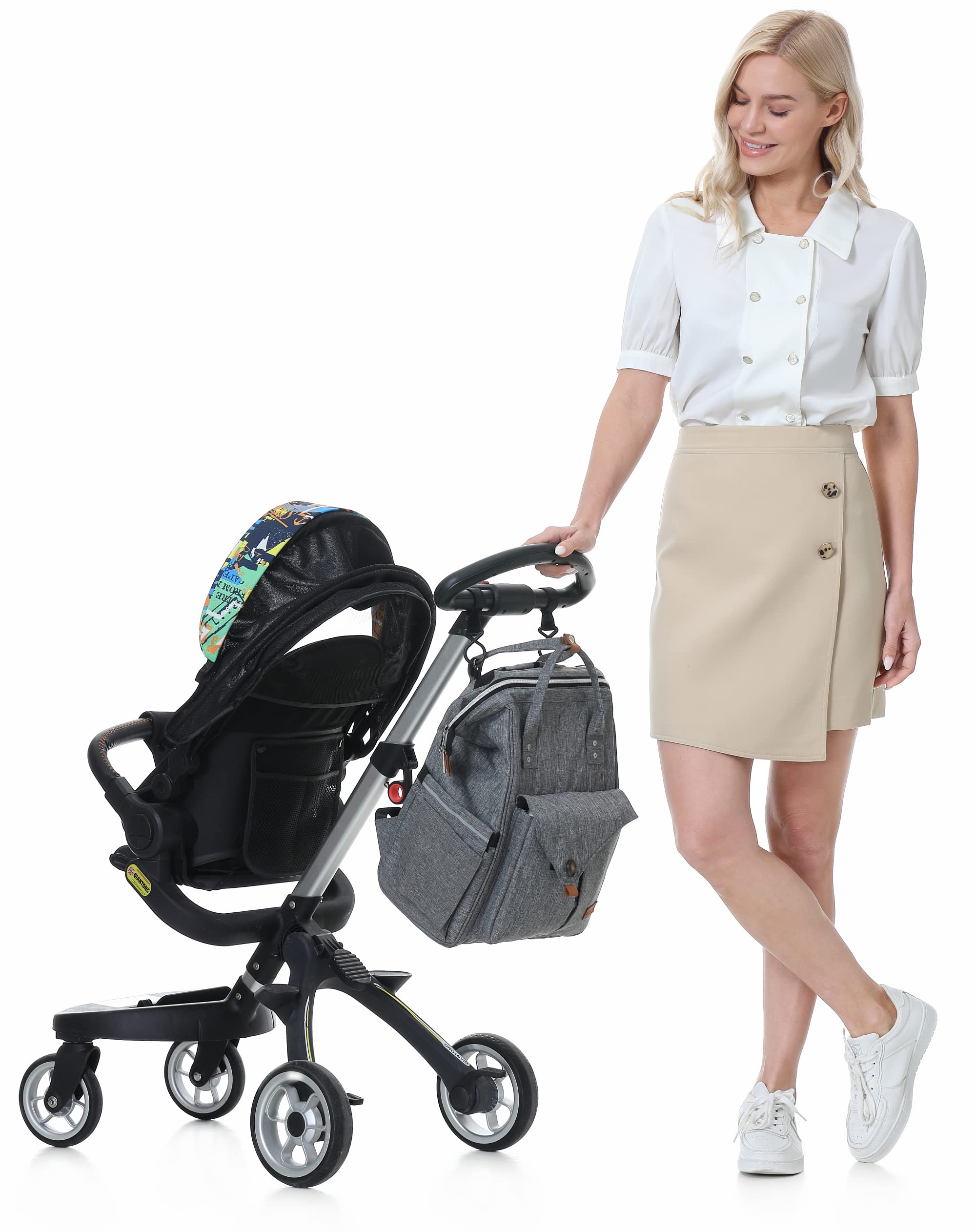 NeoTech Care diaper bag backpack reflective bands boost visibility during outings.