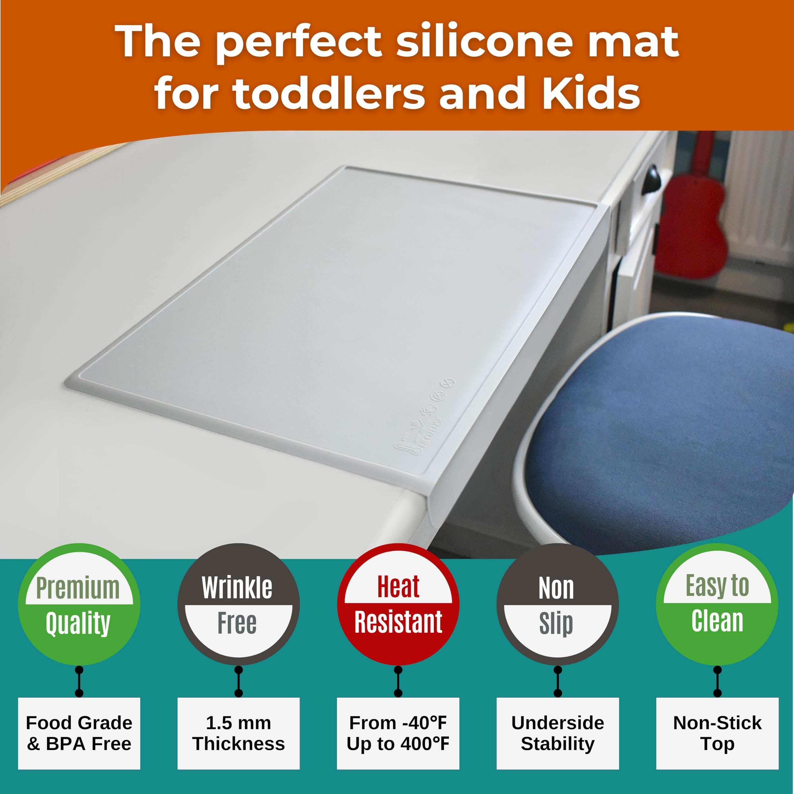 NEOZENSE silicone mat is dishwasher-safe for quick cleanup.