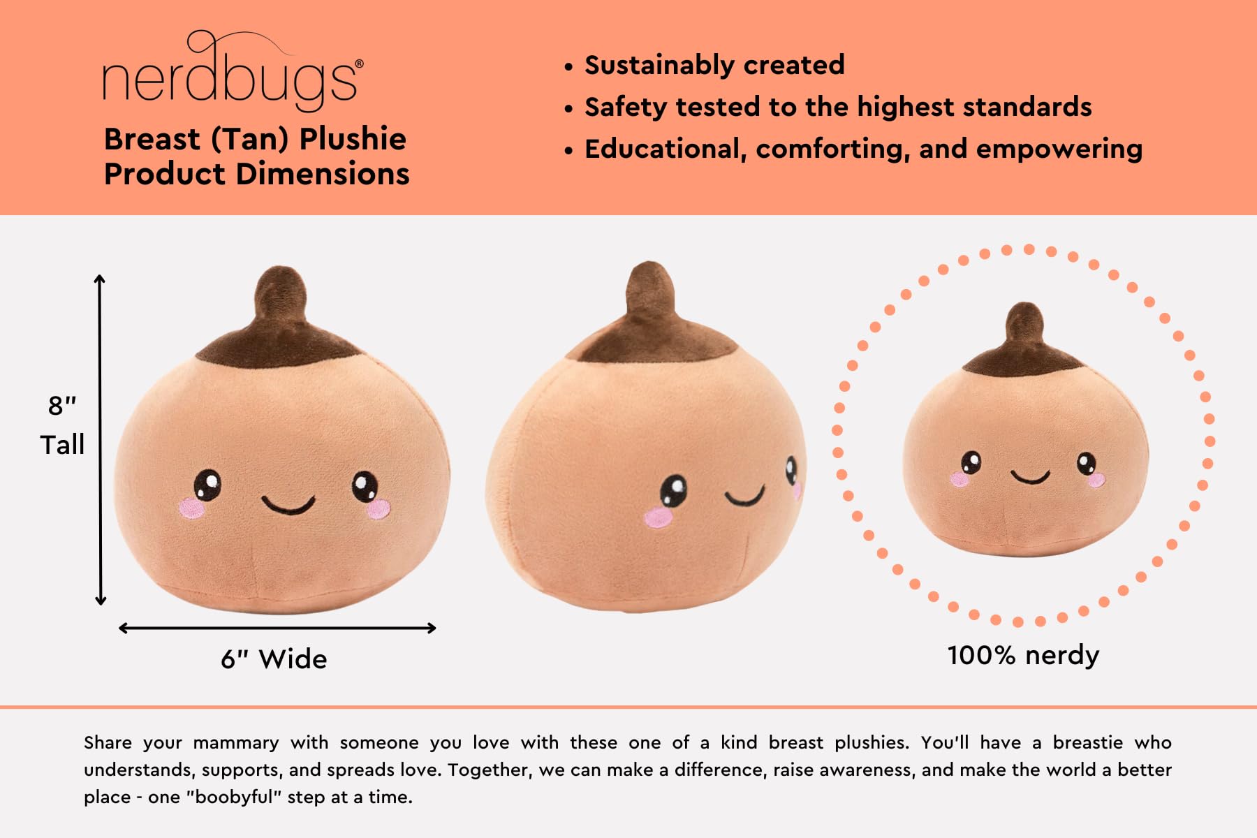 Nerdbugs Breast Plush survivor-use comforting companion