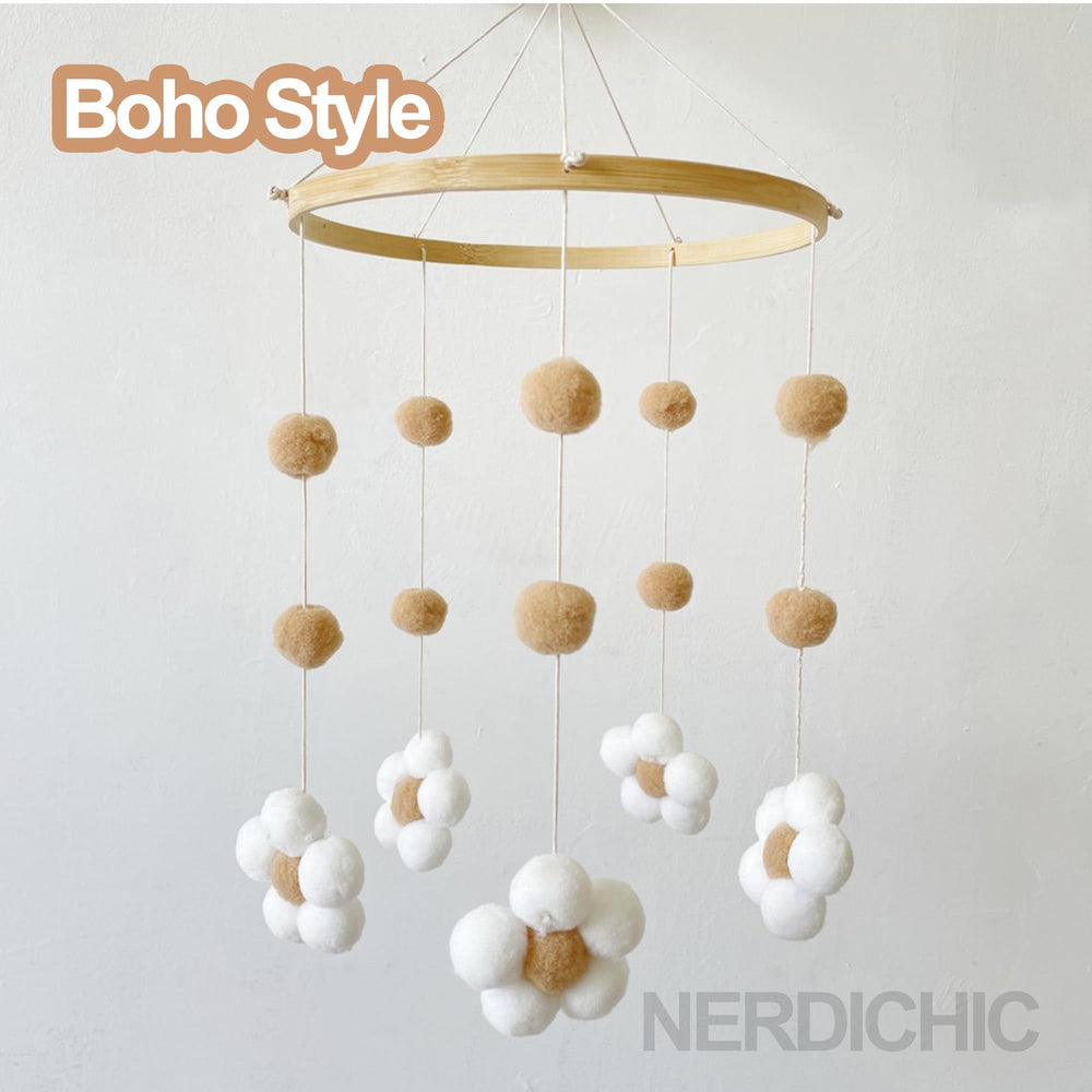 Nerdichic bassinet mobile offers easy hanging for crib, bassinet or play area.
