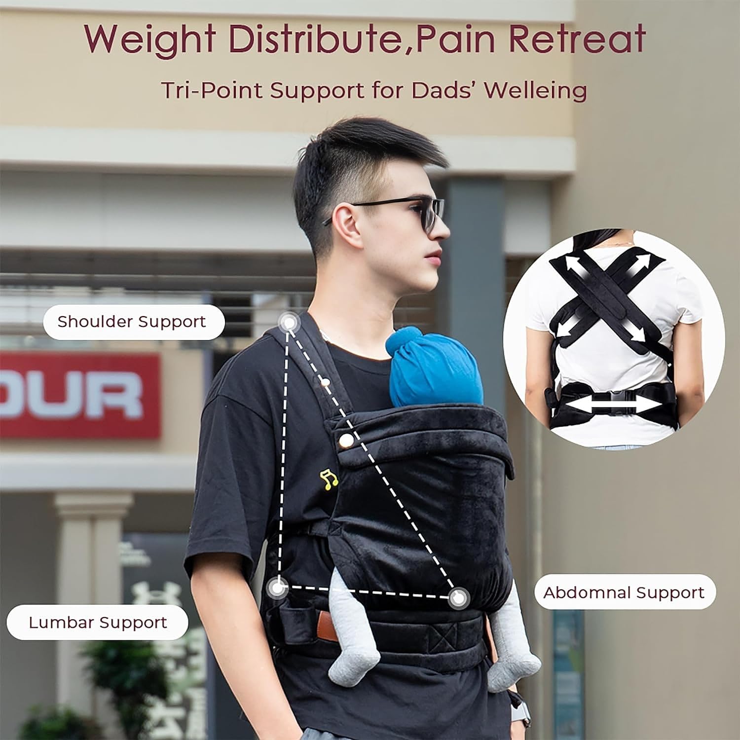 Nest Blanche carrier offers front-facing wearing for close bonding.