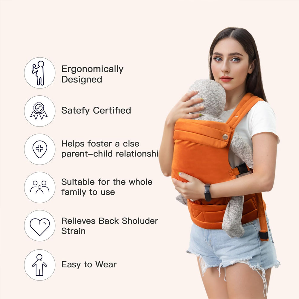 NEST BLANCHE orange foldable neck support cushions baby's neck during naps.