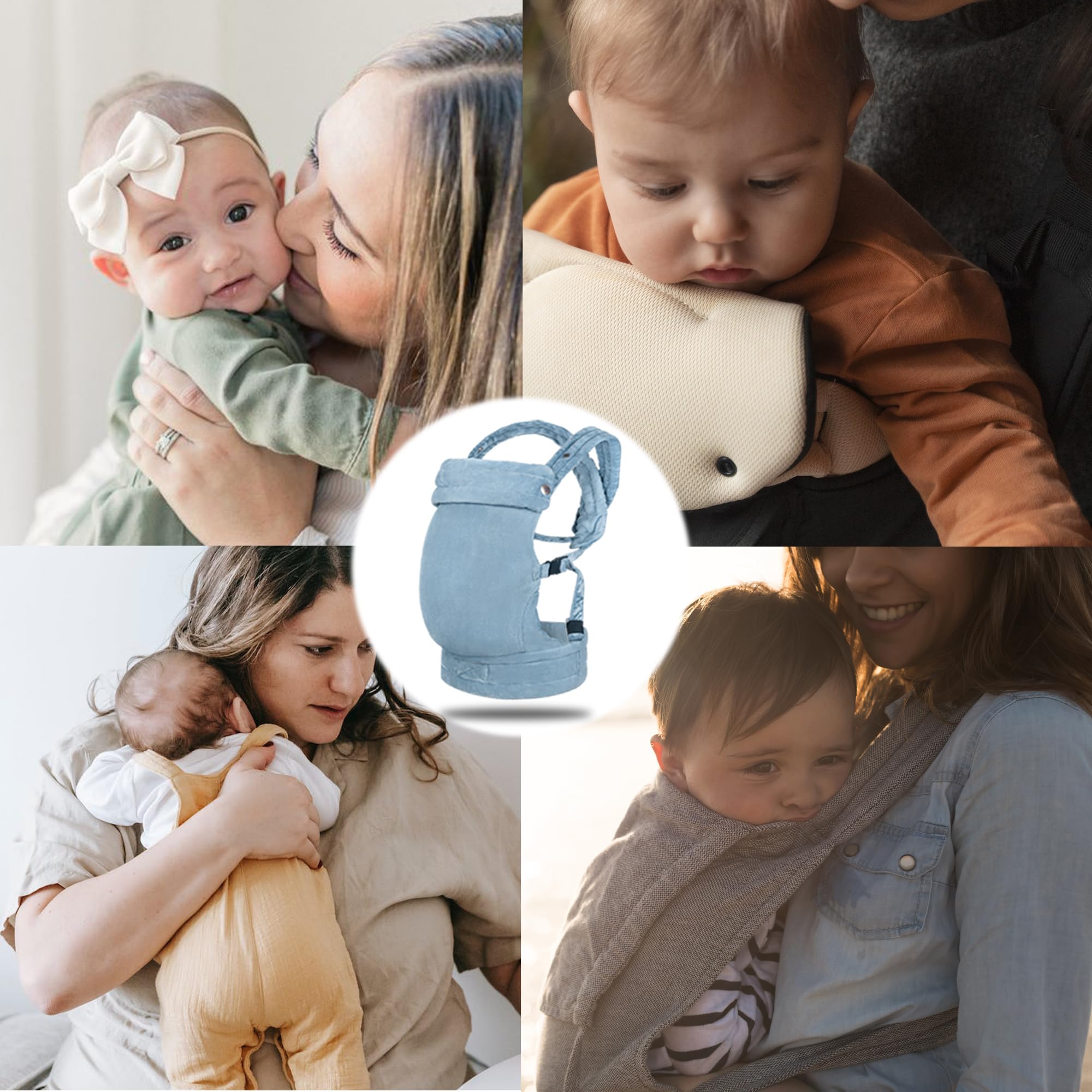 Nest Blanche back-facing option enables hands-free, soothing carries.