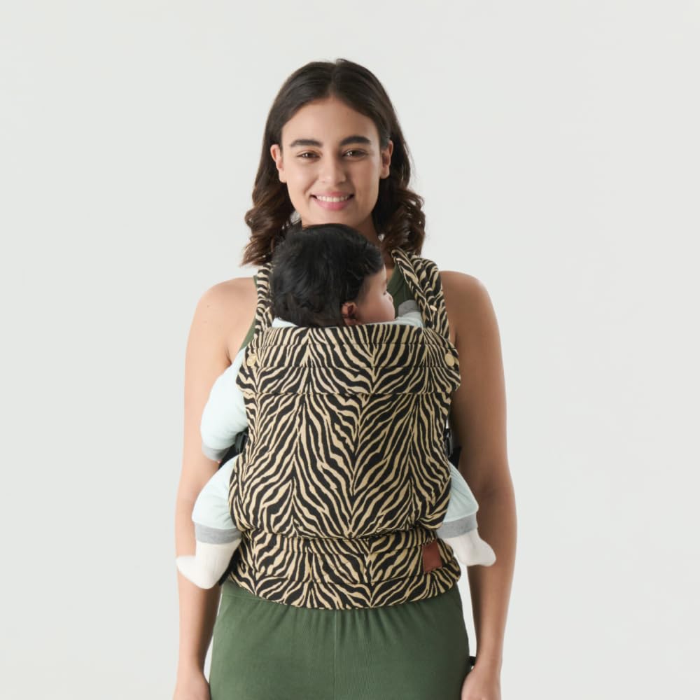 Nest Blanche brown zebra-pattern fabric on carrier for stylish daily use.