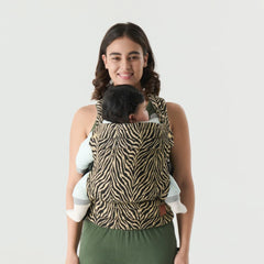 Nest Blanche brown zebra-pattern fabric on carrier for stylish daily use.