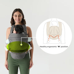 Nest Blanche newborn in carrier closeup showing gentle fabric