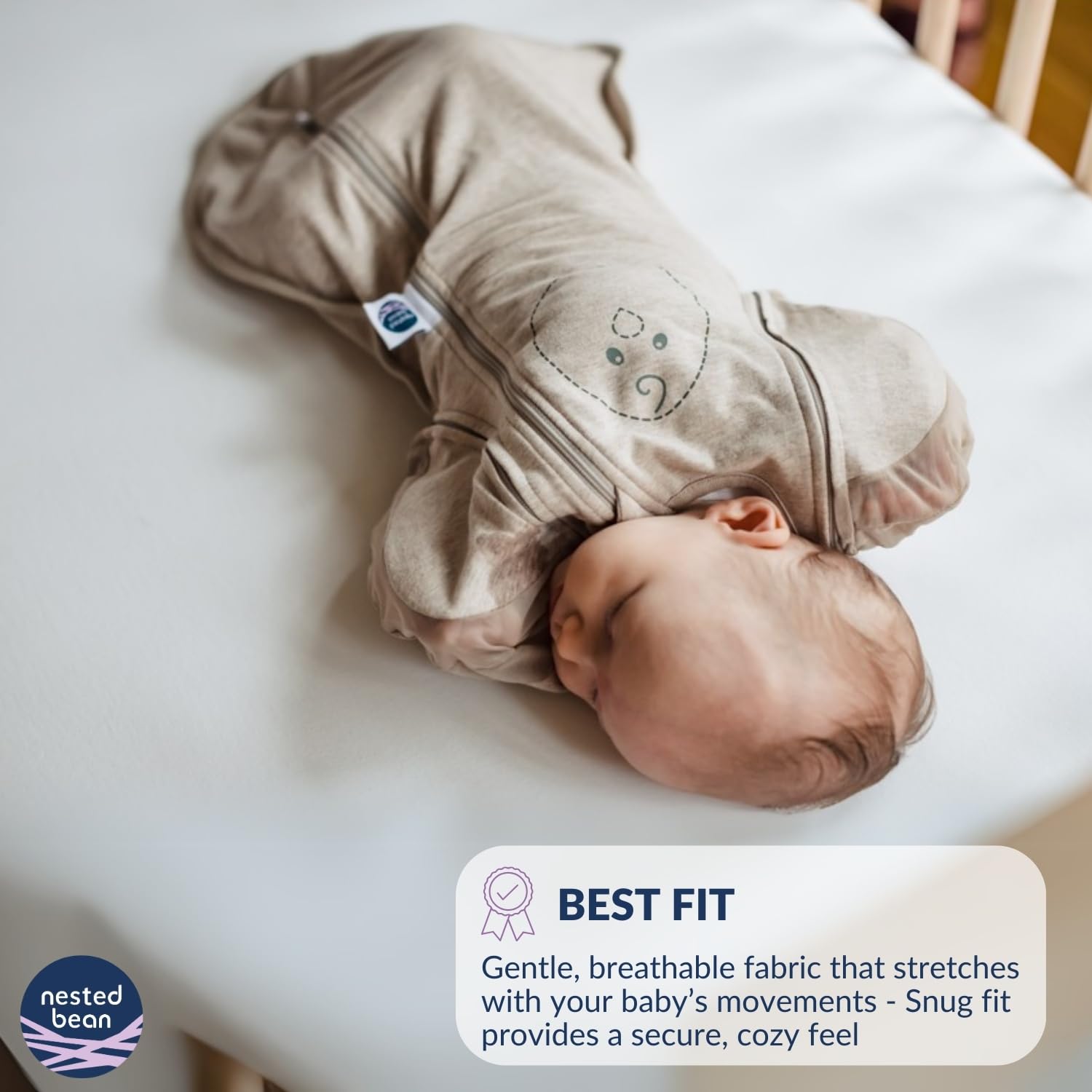 Nested Bean Air easy dressing with sleeves for quick settling.