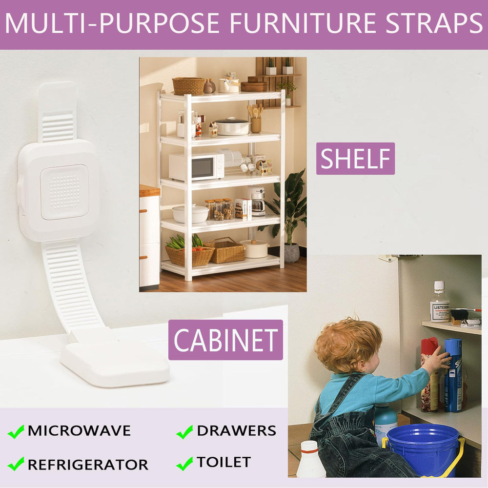 NestGuard anti-tip bracket securing dresser to wall for safer play.