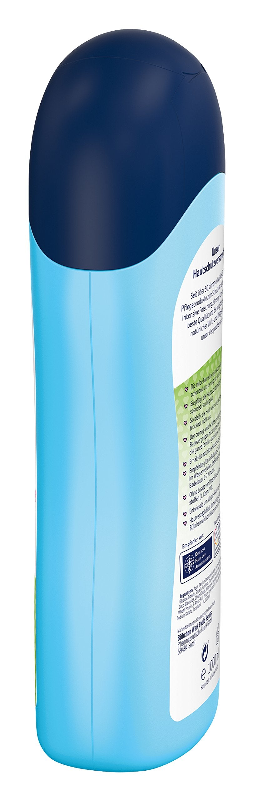 Nestle Bubchen chamomile rosemary label highlights gentle aroma for calming bath time.