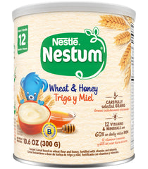 Nestum nutrition label close-up showing iron and vitamins