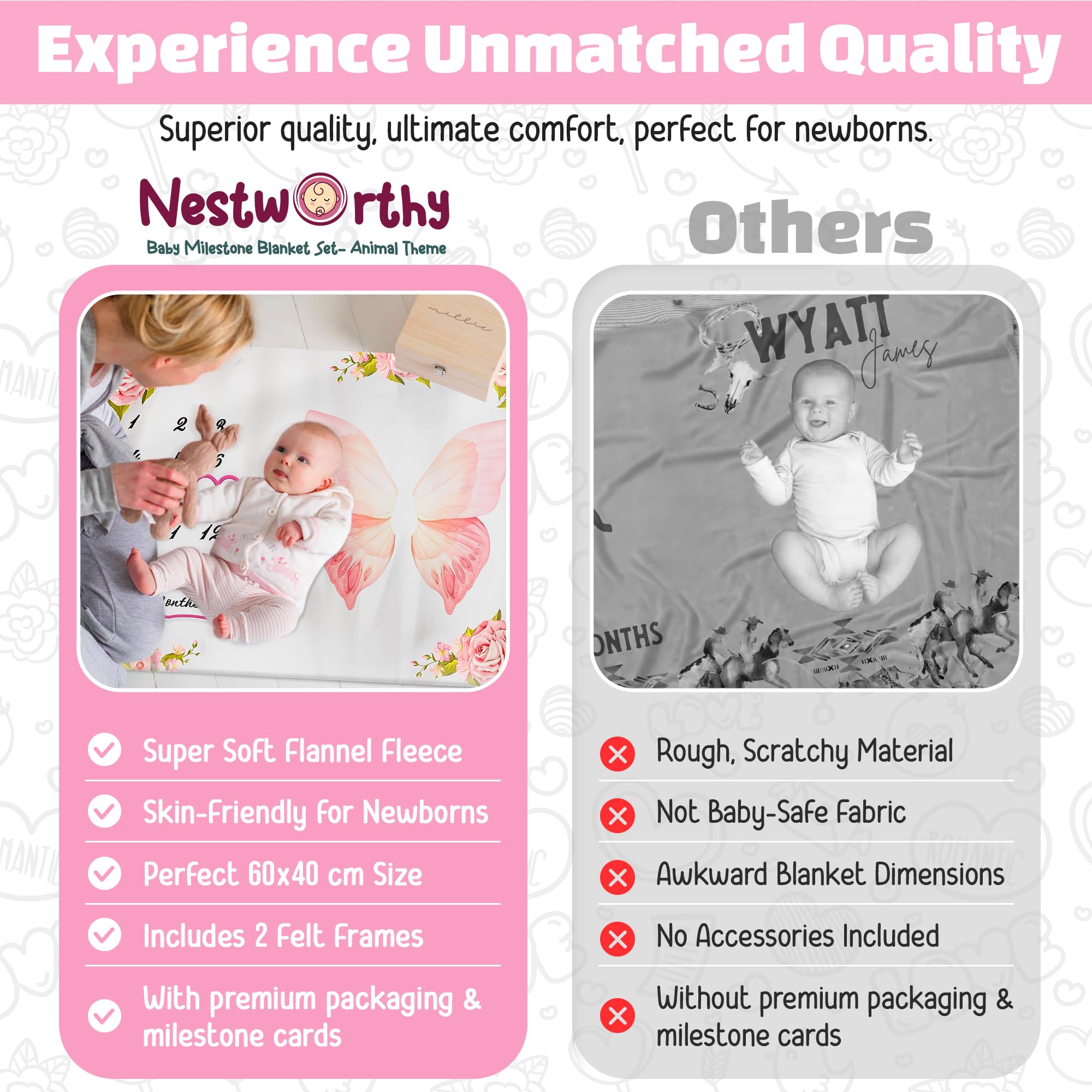 Nestworthy milestone blanket is a thoughtful baby shower gift idea.