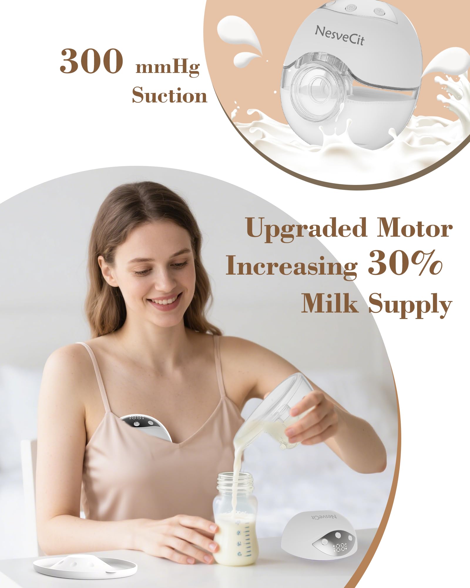 NesveCit 300mmHg suction delivers strong yet gentle expression