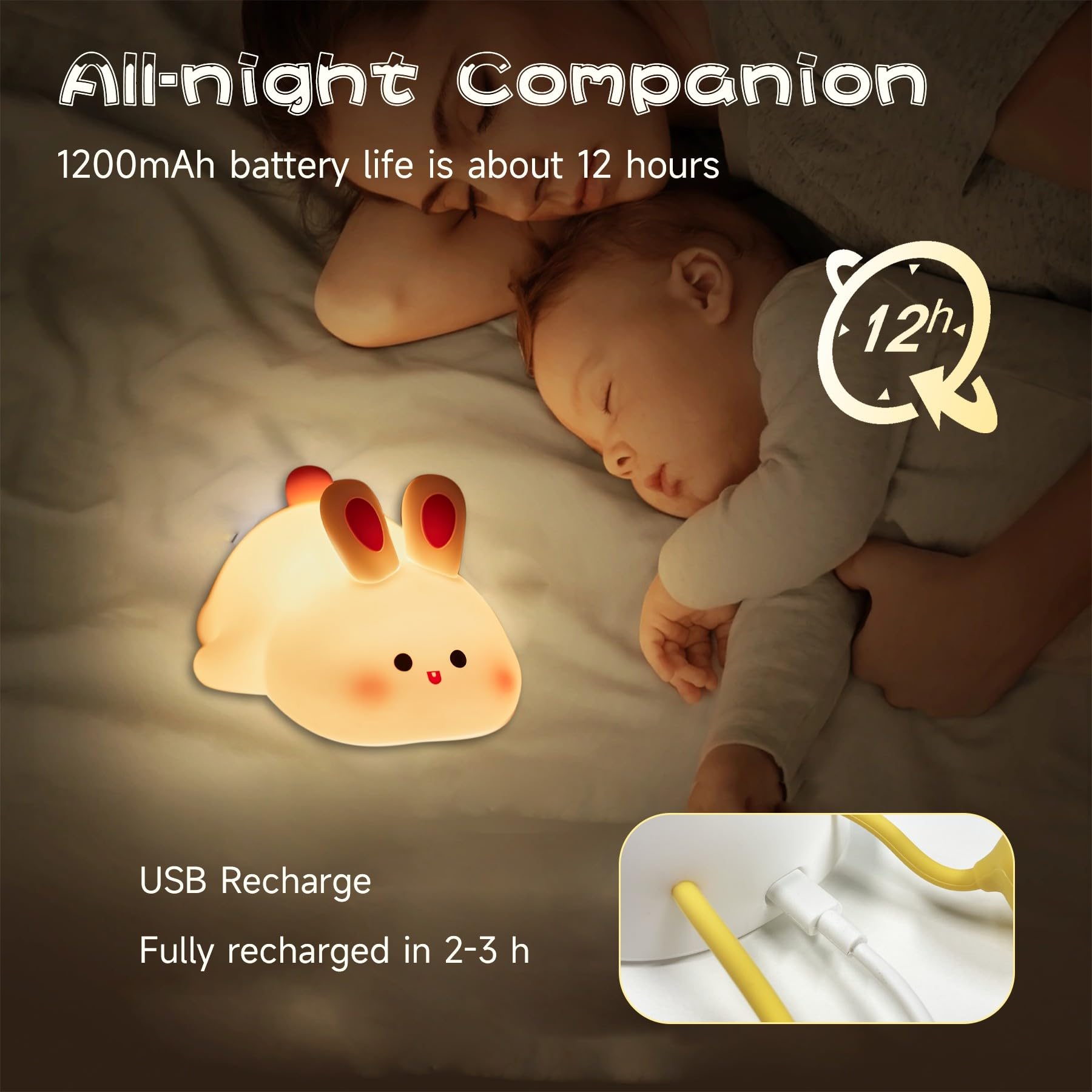 NesveCit bedside nursery light offers comforting glow for late-night feeds.