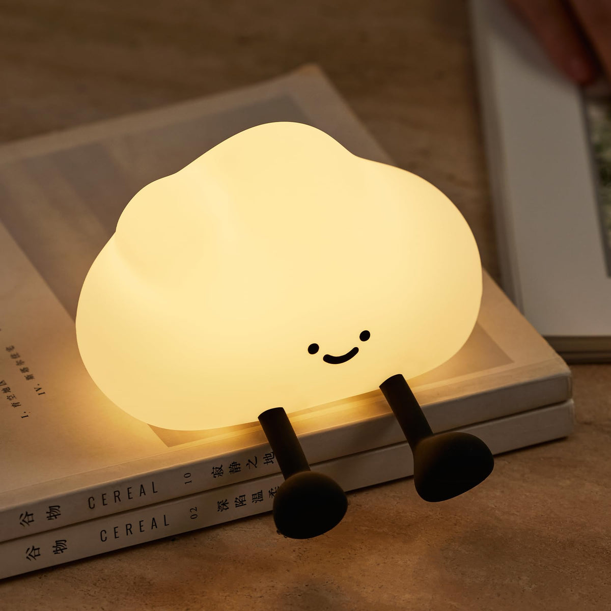 NesveCit Cloud Night Light in soft silicone glows gently in a nursery for cozy bedtime