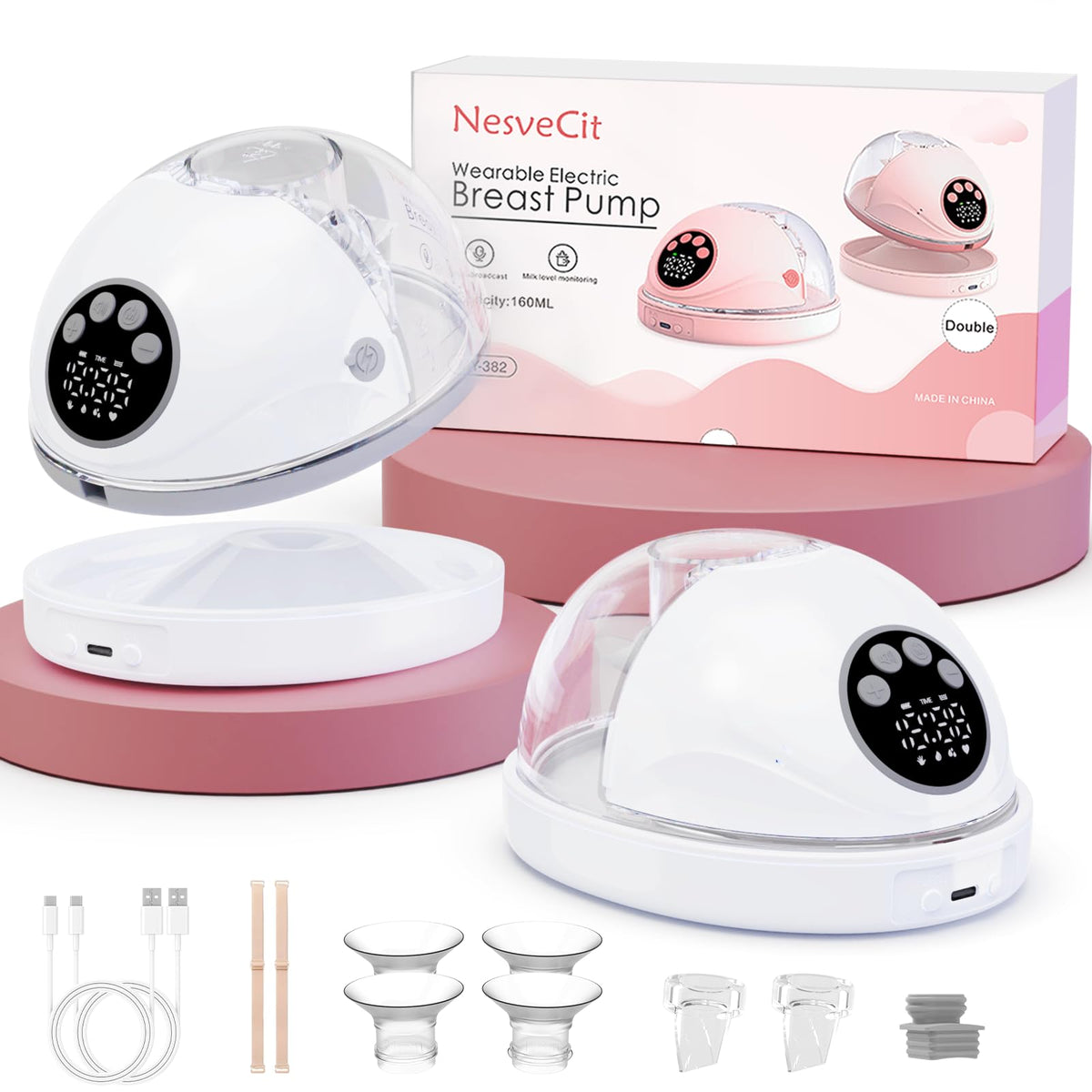NesveCit heated base with adjustable warmth for comfortable pumping.