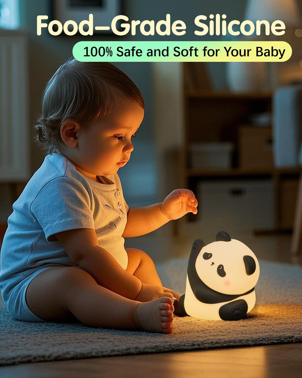 NesveCit Panda Night Light in nursery setup for calm bedtime.
