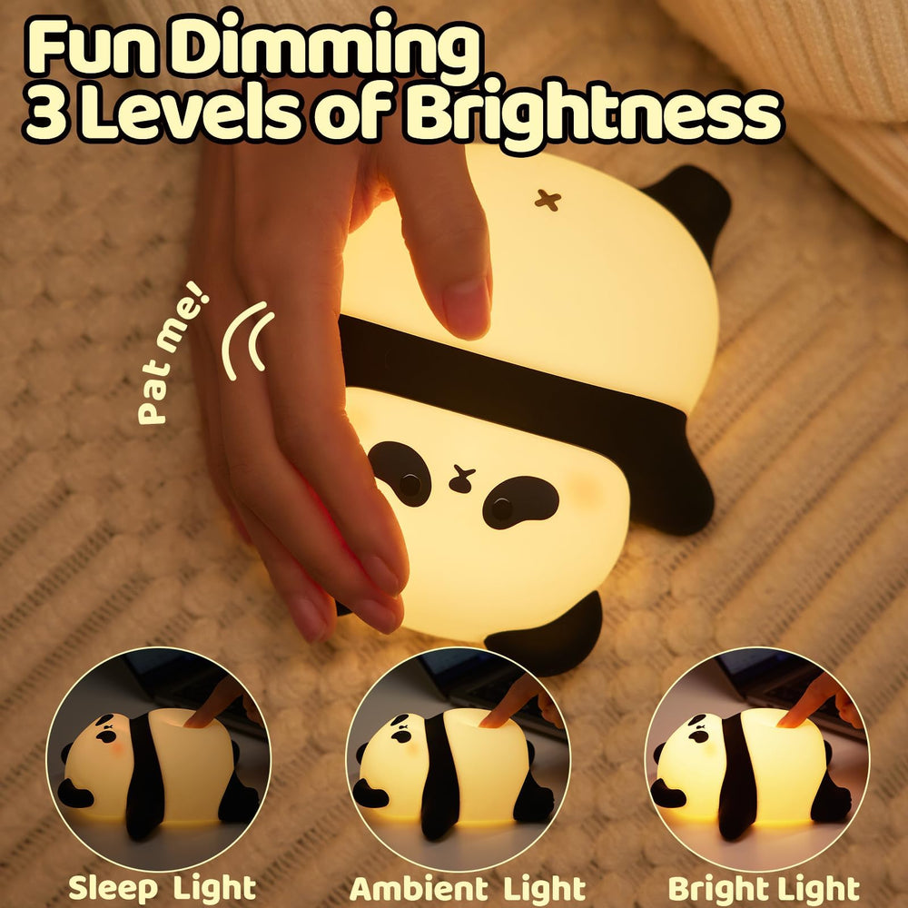 NesveCit Panda Night Light charging via USB-C for quick recharging