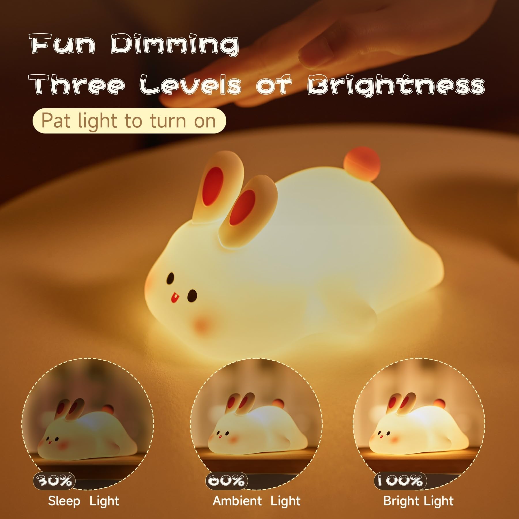 NesveCit rechargeable night light provides a full-night glow for overnight use.