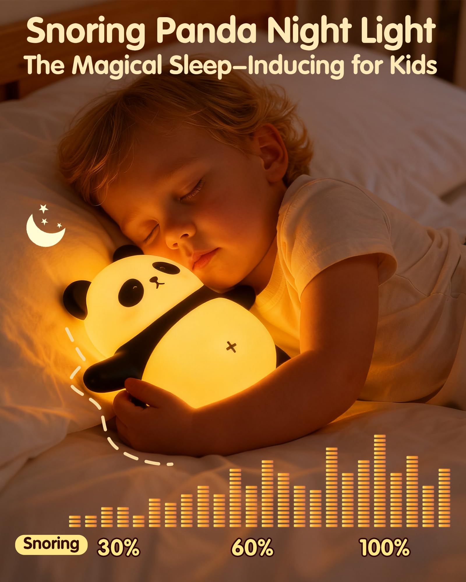 NesveCit Snoring Panda night light BPA-free silicone, soft and safe for babies