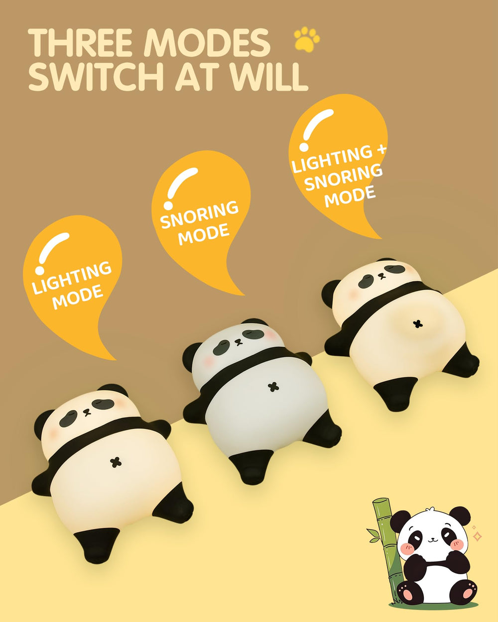 NesveCit Snoring Panda night light packaging box, ready to gift