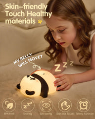 NesveCit Snoring Panda night light emits a warm soft glow ideal for nurseries