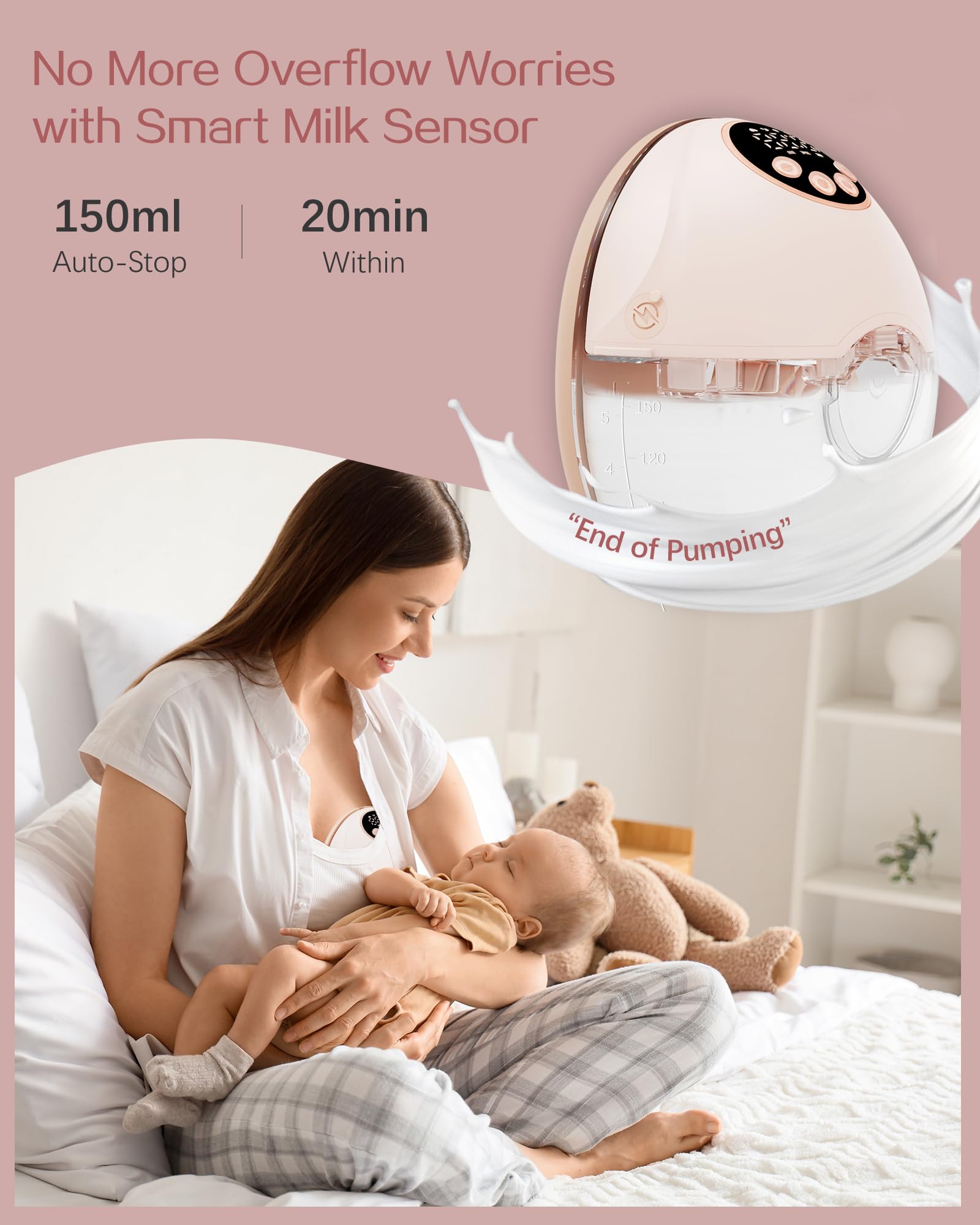 NesveCit voice reminder auto-stop ensures smooth pumping without constant checks.