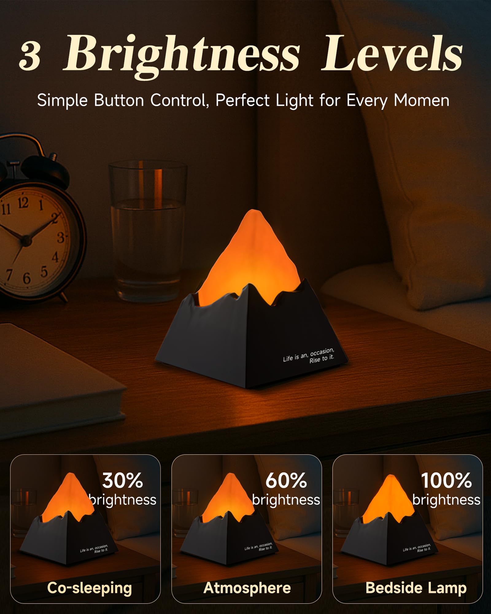 NesveCit Volcano Lamp timer function to save energy overnight.