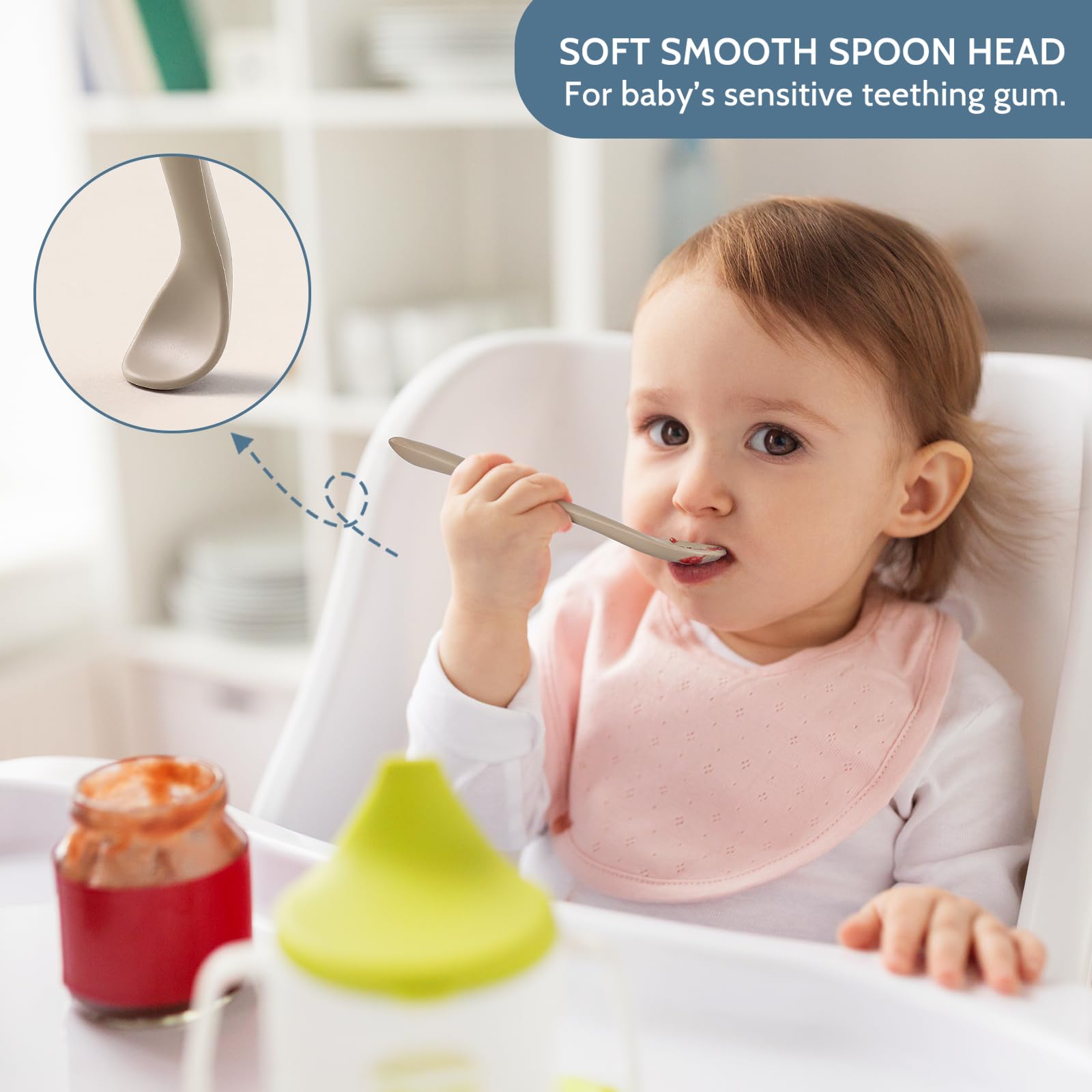 Dishwasher-safe and boil-safe spoons for thorough cleaning.