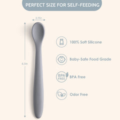 NETANY bendable-handle spoons allow easier self-feeding and mom-assisted feeding