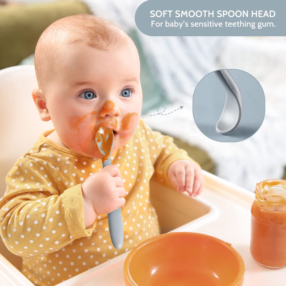 NETANY stage-1 feeding spoons sized for small hands and mouths