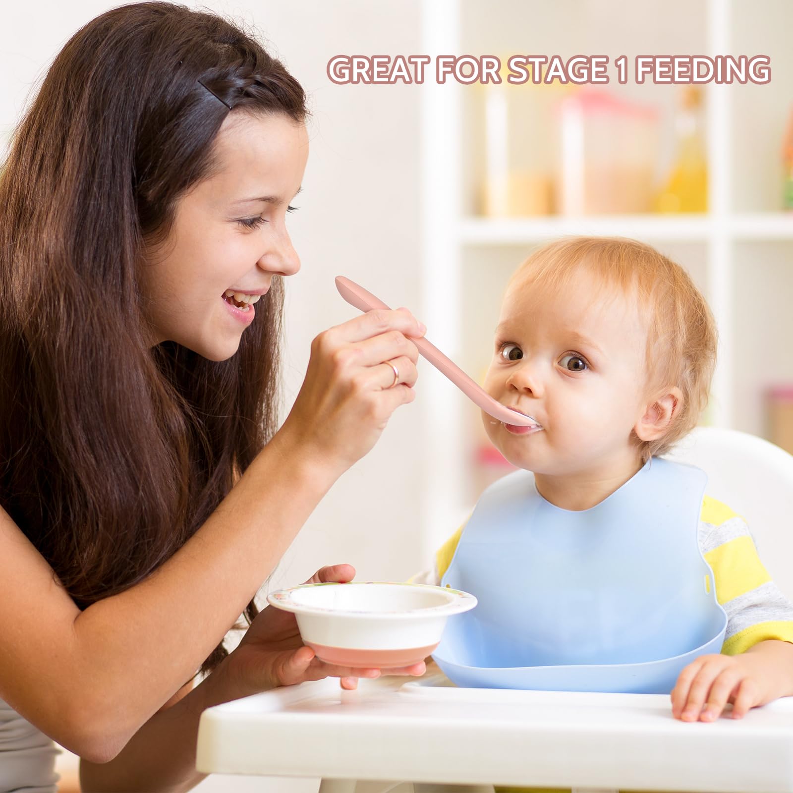 NETANY soft spoon protects delicate mouths while introducing puréed foods.