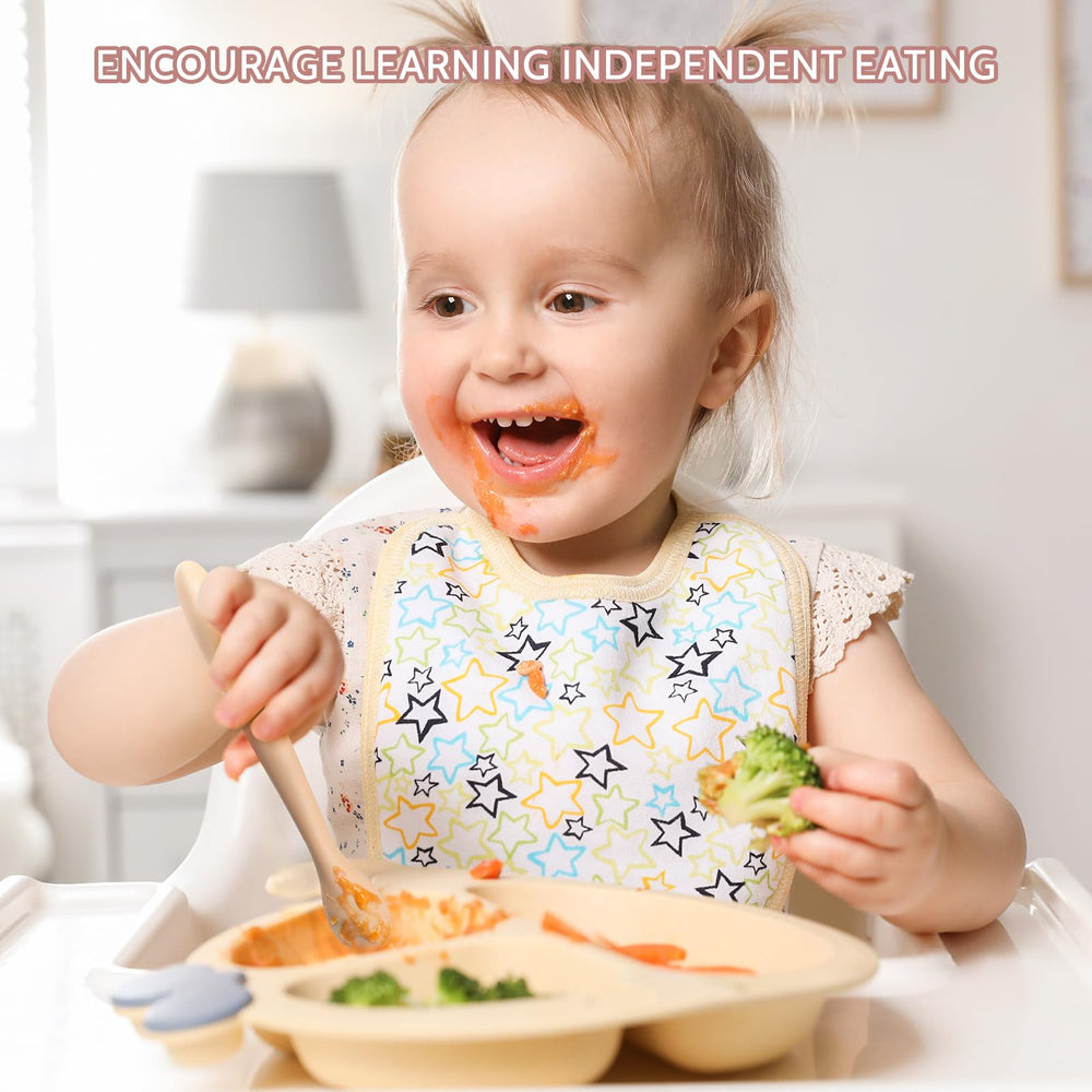 NETANY stain-resistant silicone spoon withstands teething and daily messes.