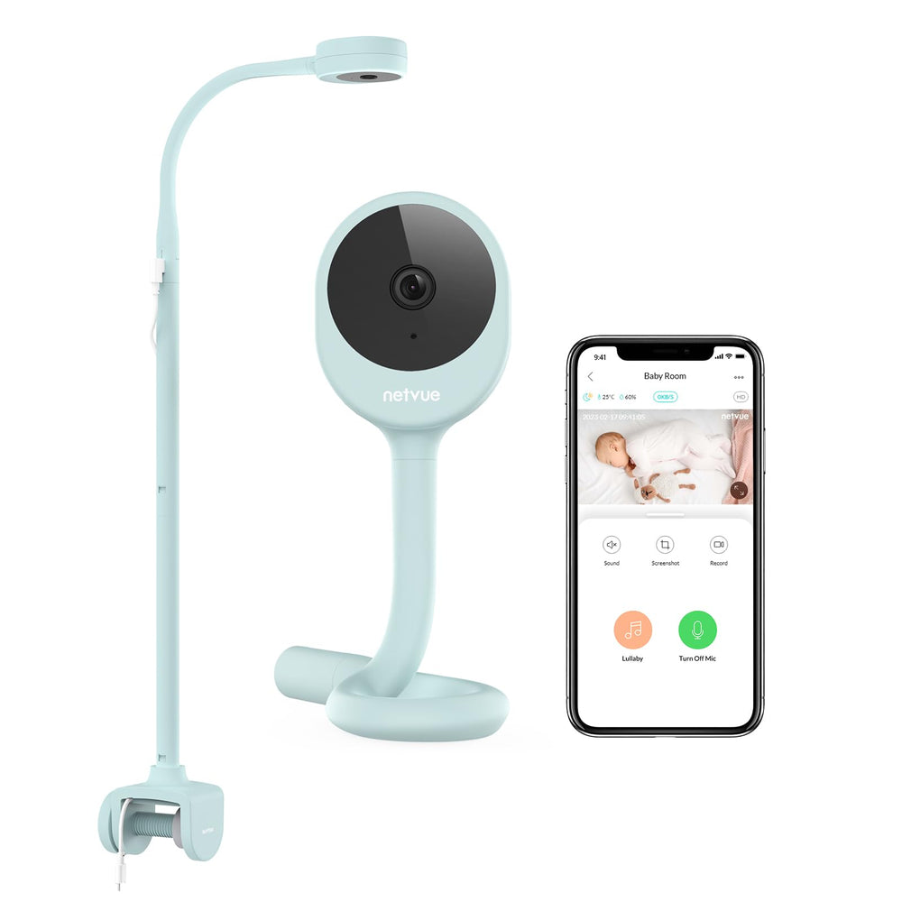 NETVUE Peekababy camera with 4-in-1 stand delivers panoramic crib view for calm checks