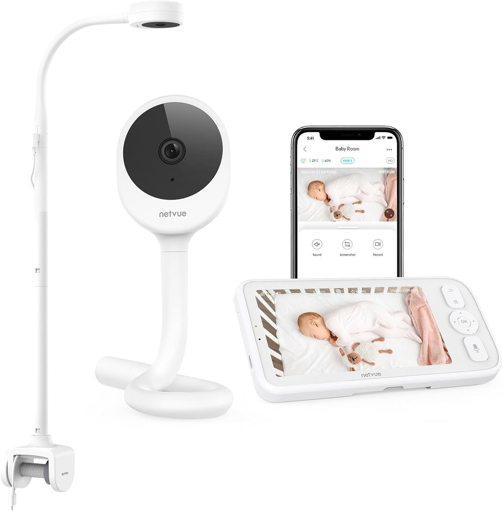 NETVUE Peekababy camera view-crib offers clear wide-angle footage for monitoring baby's cradle from anywhere.