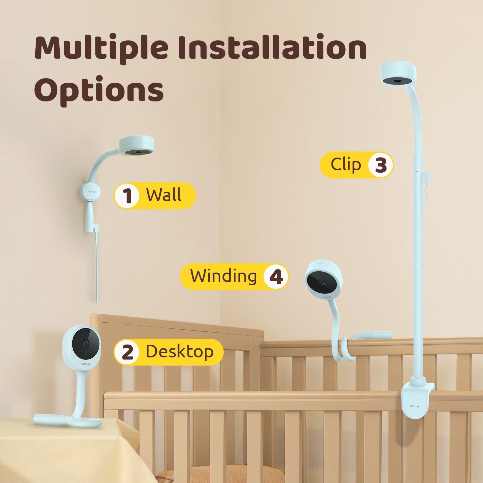 NETVUE Peekababy two-way audio helps soothe baby from another room