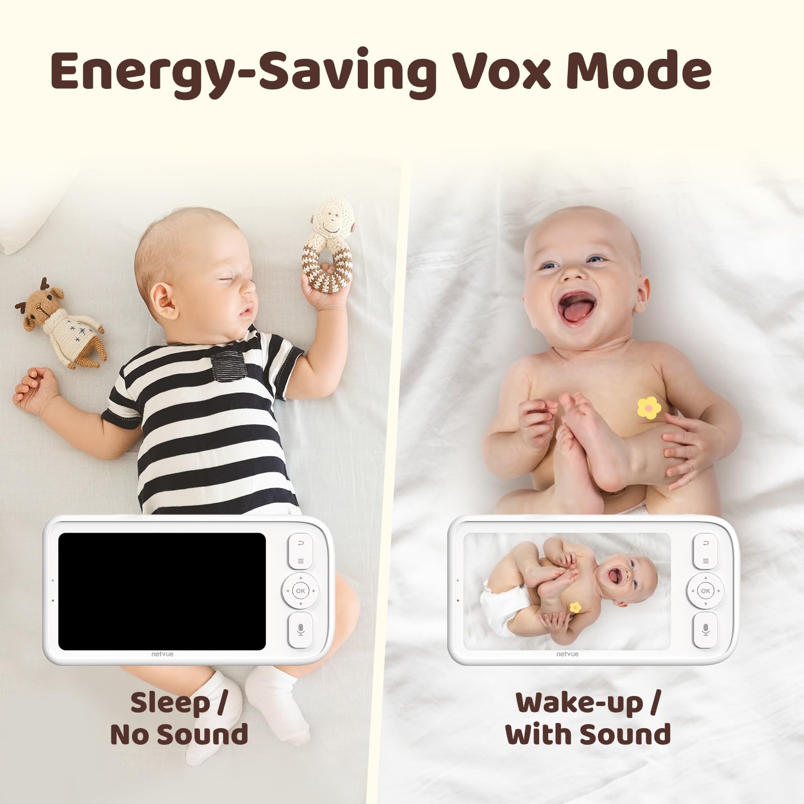 NETVUE Peekababy temperature and humidity monitoring helps keep nursery comfortable.