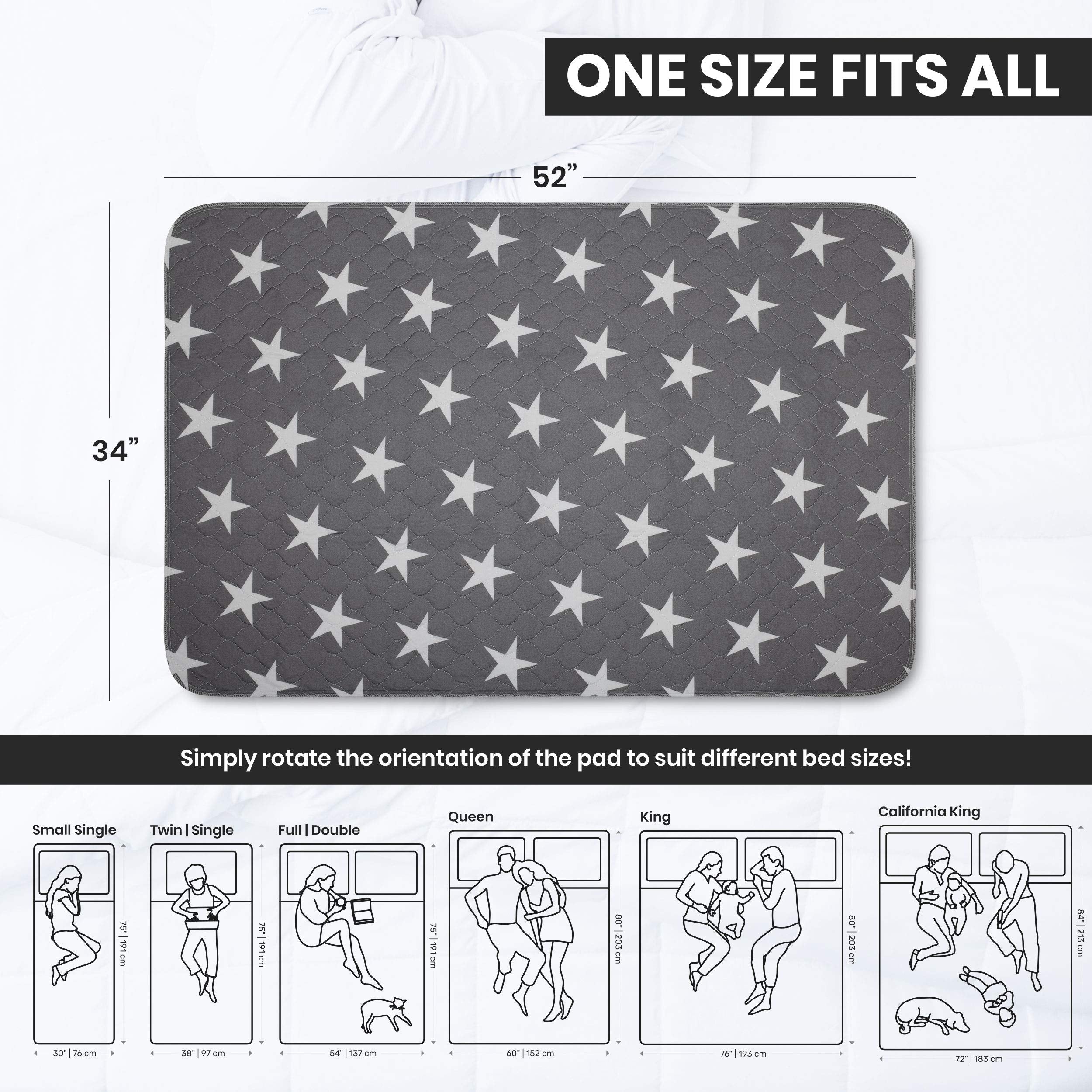 Large NEUMA DESIGN bed pad 52x34 on bed providing broad coverage