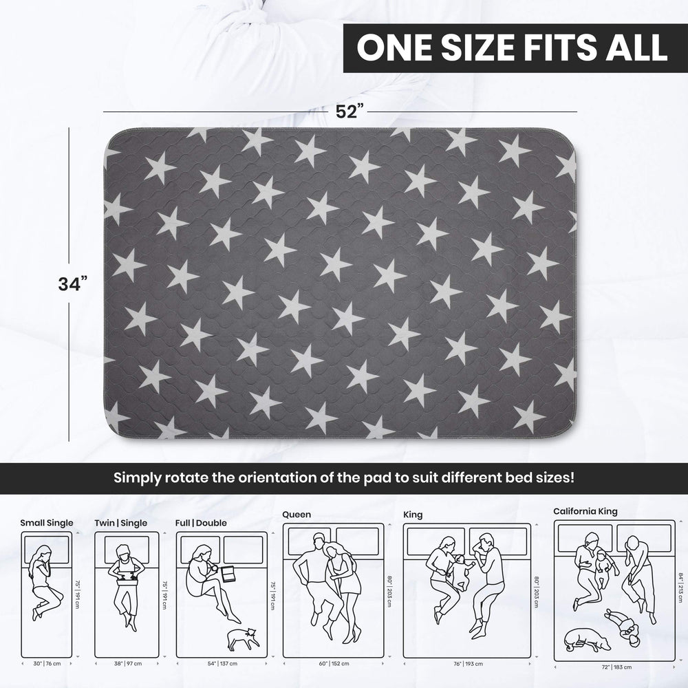 Large NEUMA DESIGN bed pad 52x34 on bed providing broad coverage