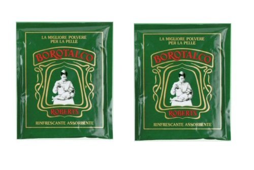Borotalco talc powder on linens provides a light floral aroma and lasting freshness.