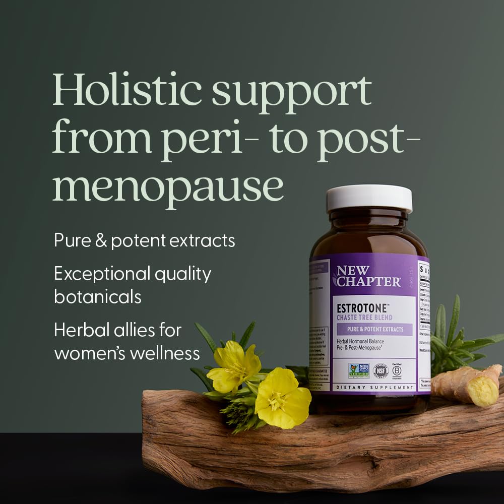 New Chapter Estrotone Evening Primrose focus signals natural balance support