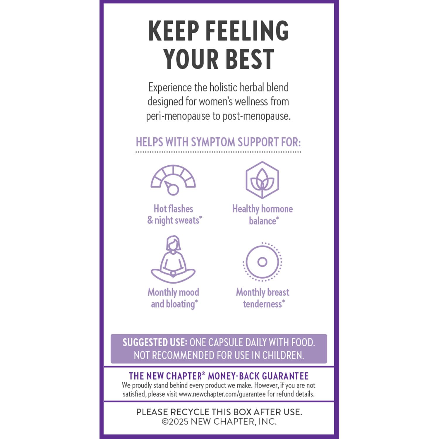New Chapter Estrotone packaging seal and certification marks
