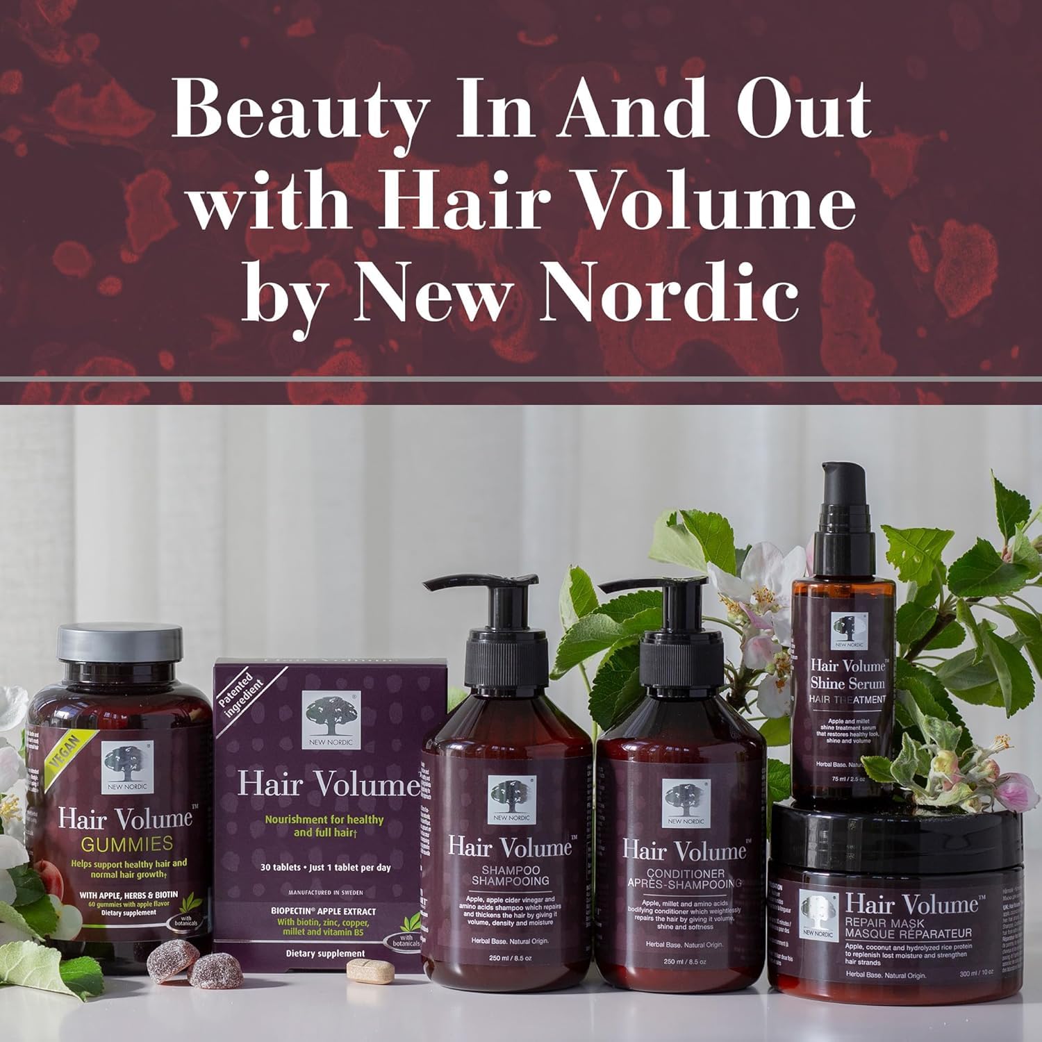 New Nordic Hair Volume Menopause on table implies daily routine