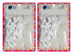 New Tara self hinge barrettes in white and clear, versatile 40-piece set for daily styling.