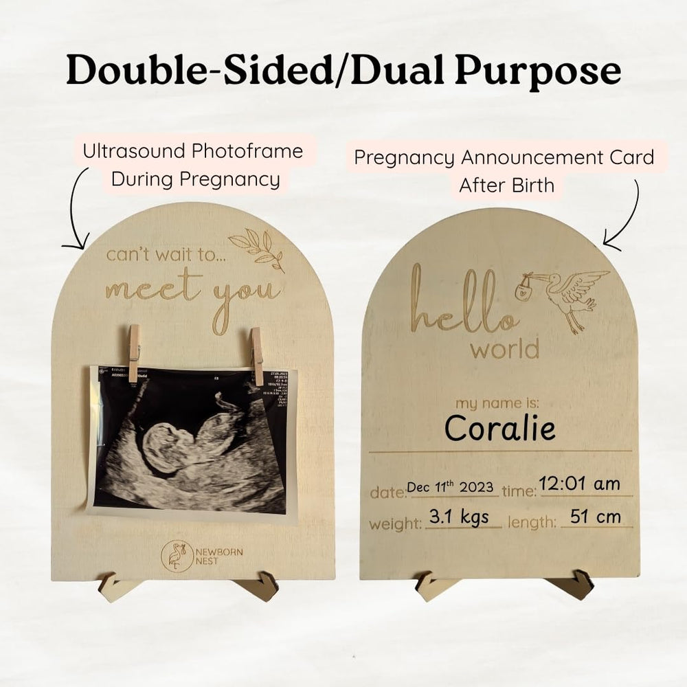 Newborn Nest plywood frame material highlighting durability and natural look.