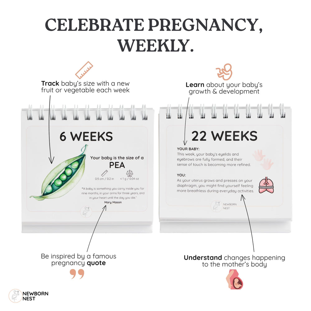Newborn Nest fruit and veggie graphics make progress visual and engaging.