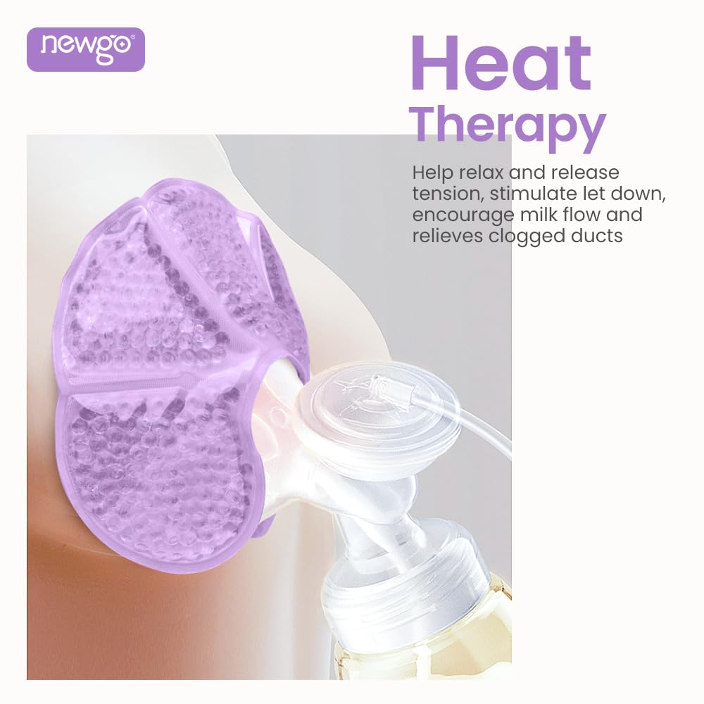 NEWGO breast ice pack in use on the body for nursing comfort.