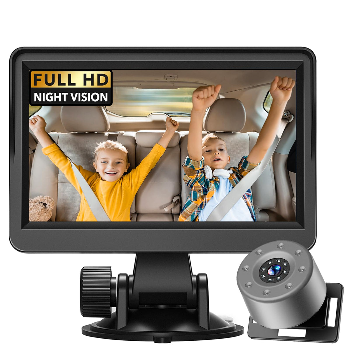 NewHail baby car camera backseat monitor with 178° view for in-car baby monitoring